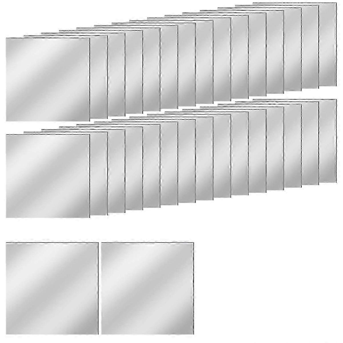 30 PCS Acrylic Mini Mirror Tiles Self Adhesive, 4 Inches Square High-Definition Tiny Mirror Tiles f
