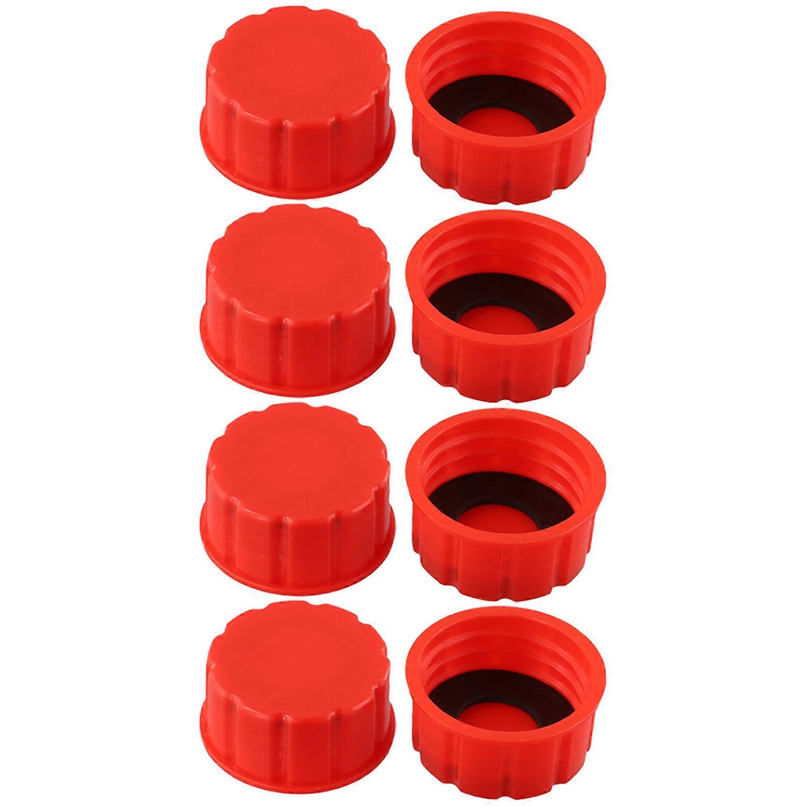 8pcs Solid Base Cap Kit 175 Red Coarse Thread Gas Can Replacement Gas Tank Solid Bottom Cap For Most Standard Opening Gas
