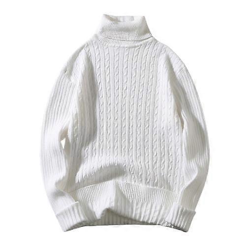 Erkek Kış Kaplumbağa Boyun Örme Kazak Katı Triko Kazak Kazak Üstleri