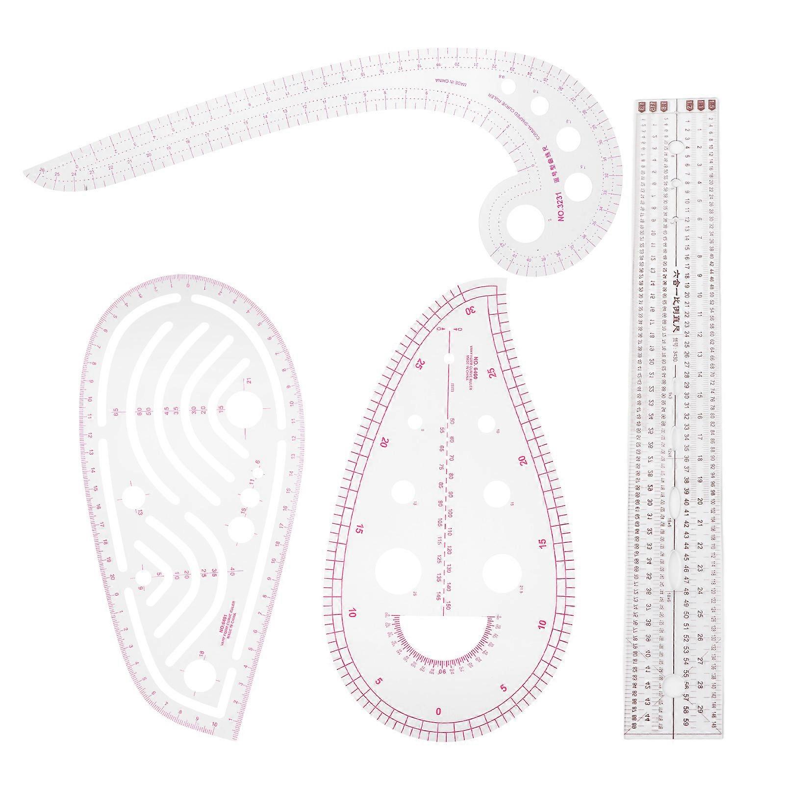 MultiPurpose Quilting Cutting Ruler Clothing Drawing Template Measure Tools