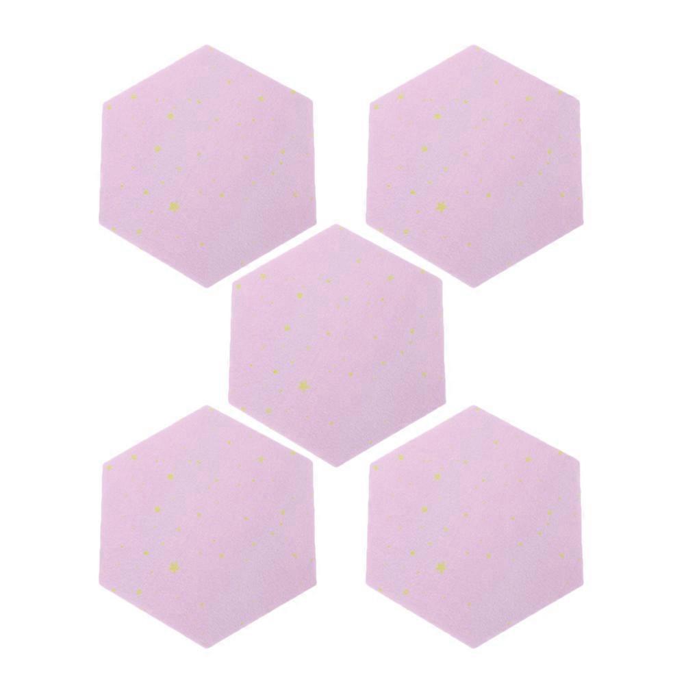 5Pcs Hexagon Felt Mats Office Message Boards Creative Soundproofing Felt Message Boards