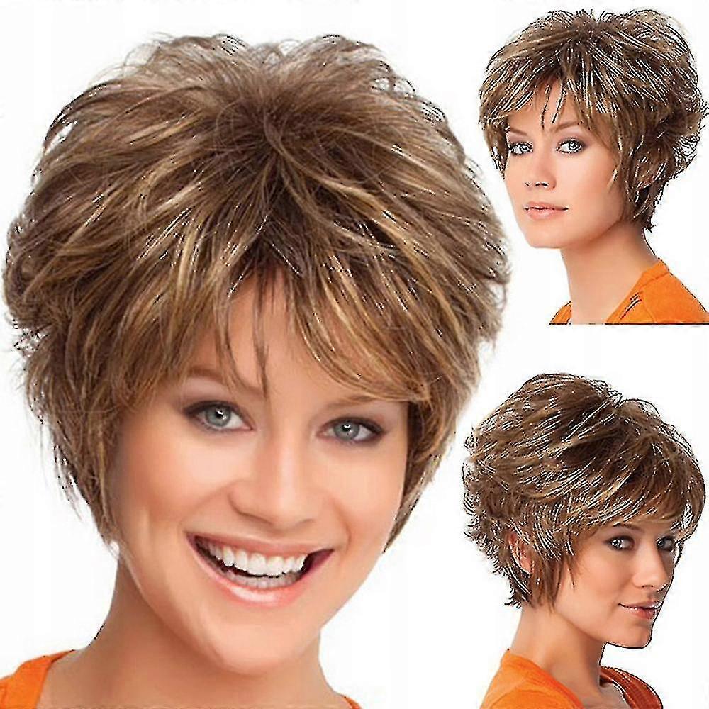 Wigs, Artificial Wigs, Wigs, Wigs For Ladies With Short Curly Hair Gradients