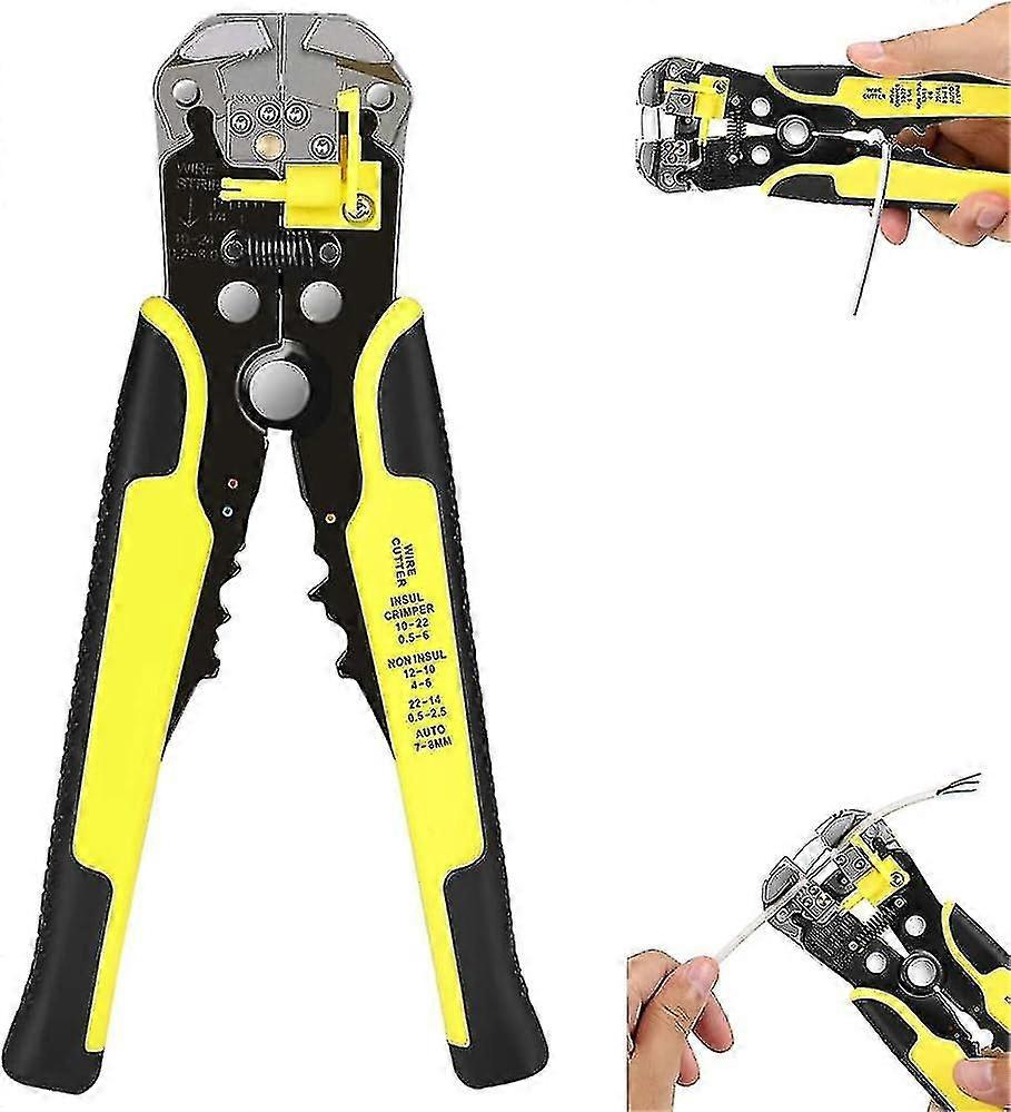 Wire Stripper, Xydz Automatic Wire Stripper For Awg 10-24 (0.2~6.0mm) Cables, Self-adjusting Wire Stripper/cutter And Crimp Tools(yellow)
