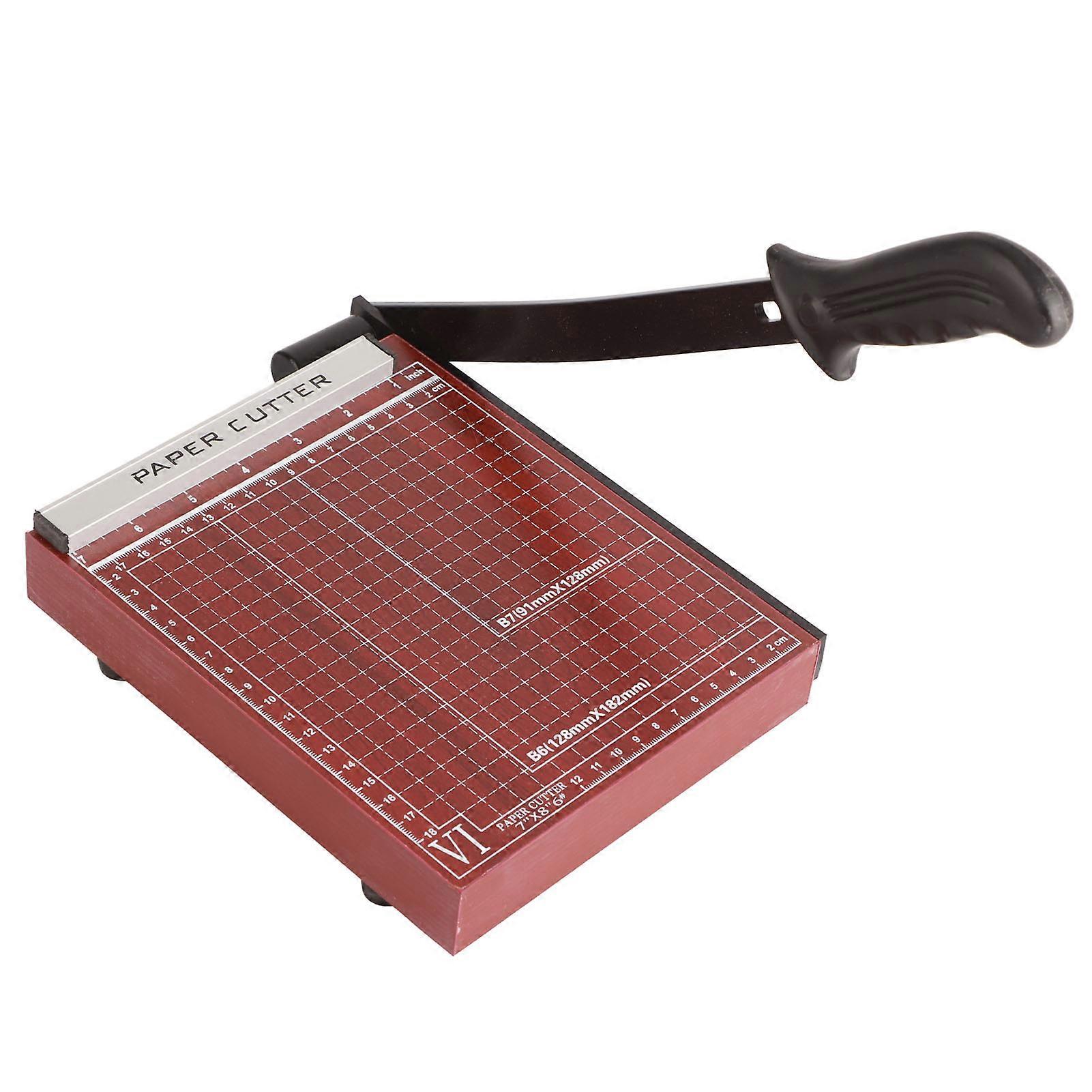 Manual Paper Cutter Accurate Clean Cutting A5 Paper Trimmer with Arc Handle Positioning Ruler for School Office Wood