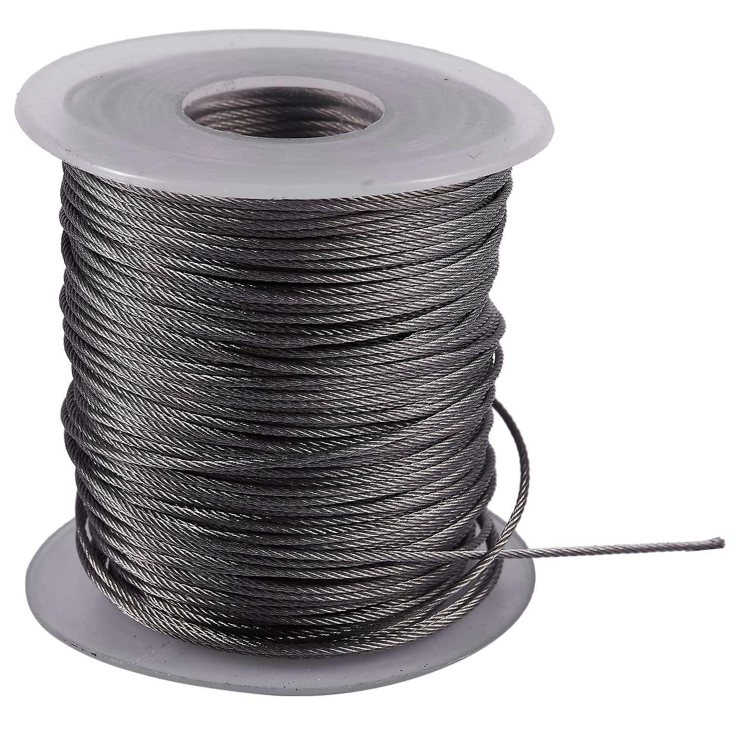 Heiseløfting 7x7 1mm Dia rustfritt stål fleksibelt ståltau 177ft