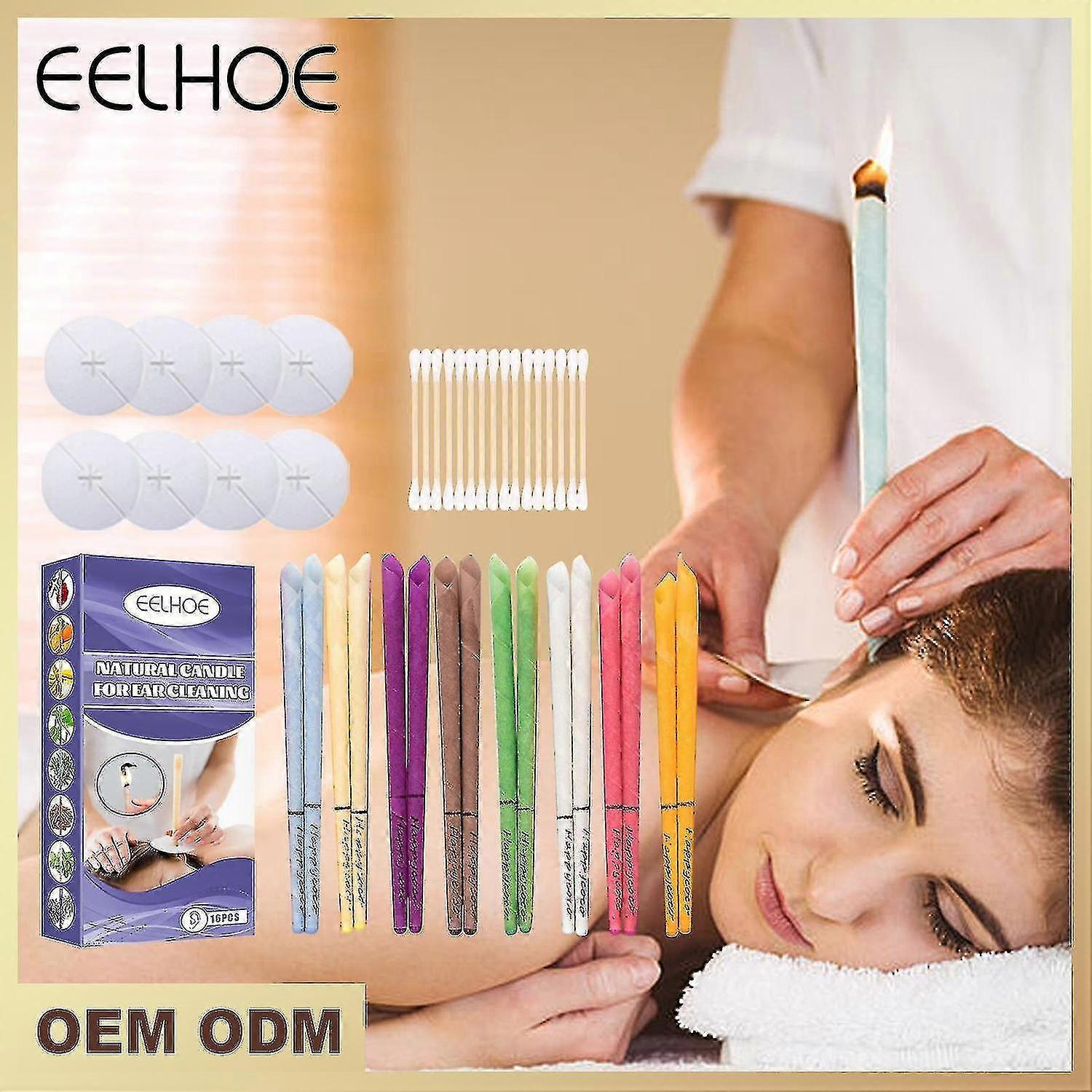 Eelhoe Trumpet Ear Candles for Stress Relief and Relaxation Ear Cleaning with Plugs Multi-coloured E