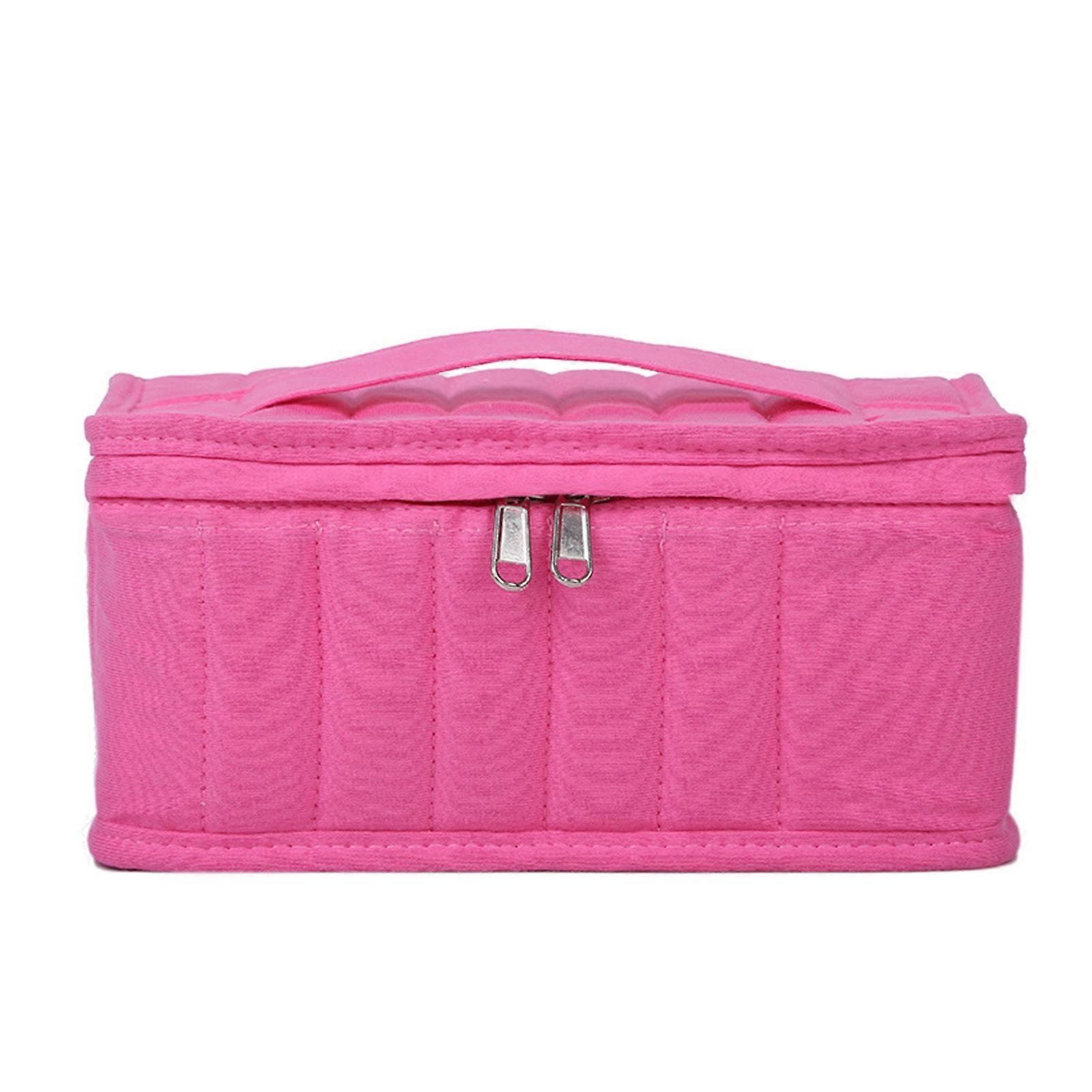 Portable Essential Oil Storage Bag with Large Capacity 38+1 Cells Lip Glaze Organizer with Zipper