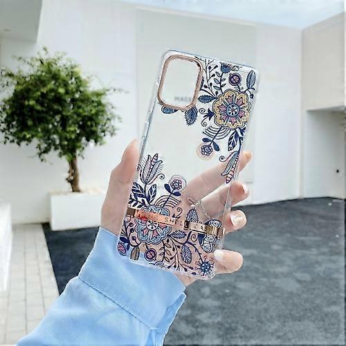 For Samsung Galaxy A22 4G Translucent Plating Flower Phone Case