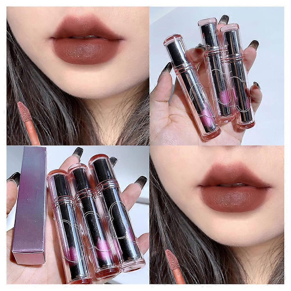 Female Silver Tube Matte Lip Mud Dual-Use Silkly Lipstick Lip Glaze Lasting Color Rendering Silkly Lip Gloss
