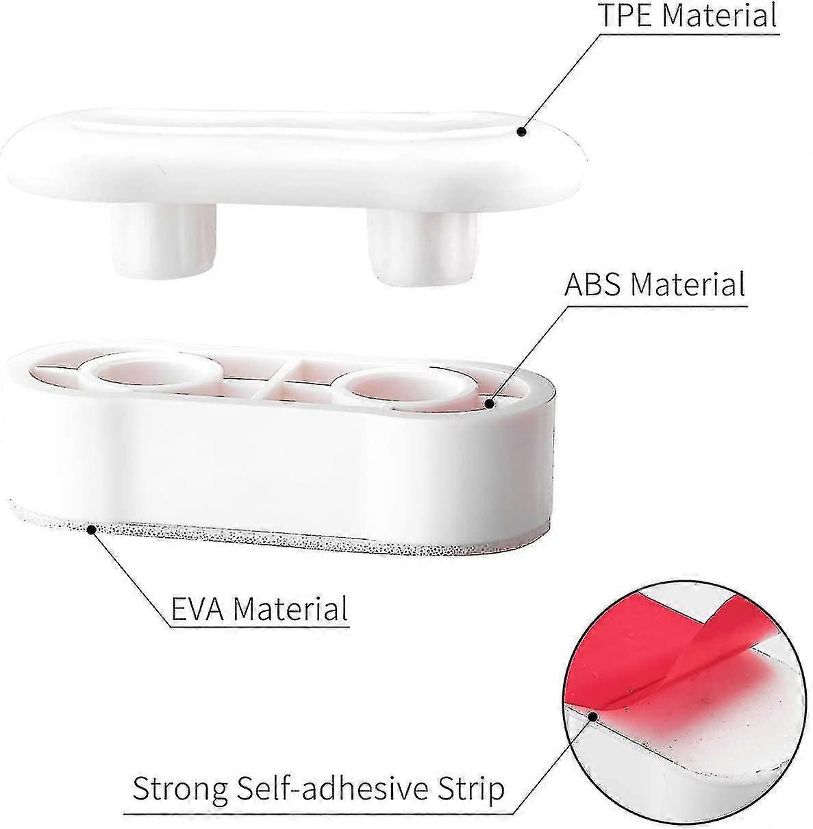 Universal WC Seat Bumper Kit - 4er Pack WC Sitzstoßstange zur Verwendung mit Bidet, Deckel; Feature Klebepads, massiv, oval, weiß