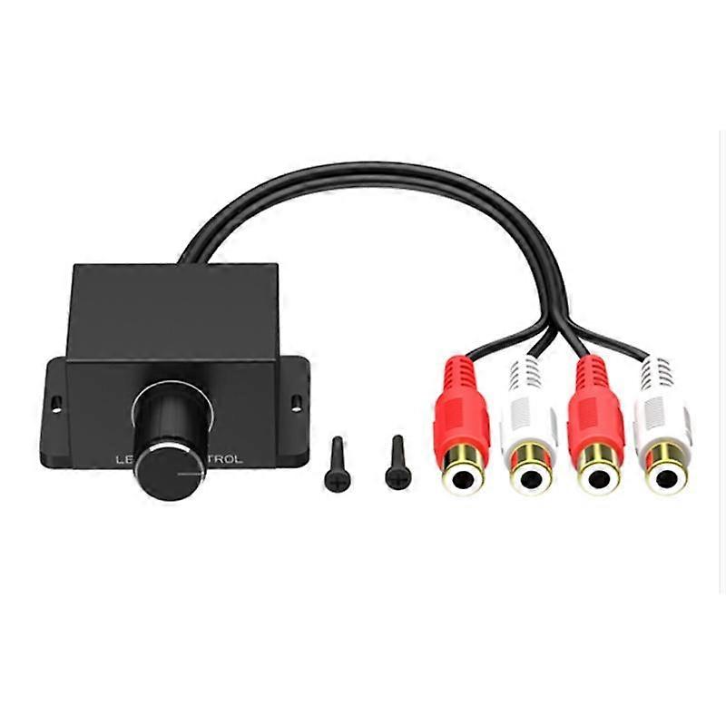 Car Audio Amplifier Bass Level Remote Volume Control Knob 2RCA Male and Female Input and Output Car Volume Regulator