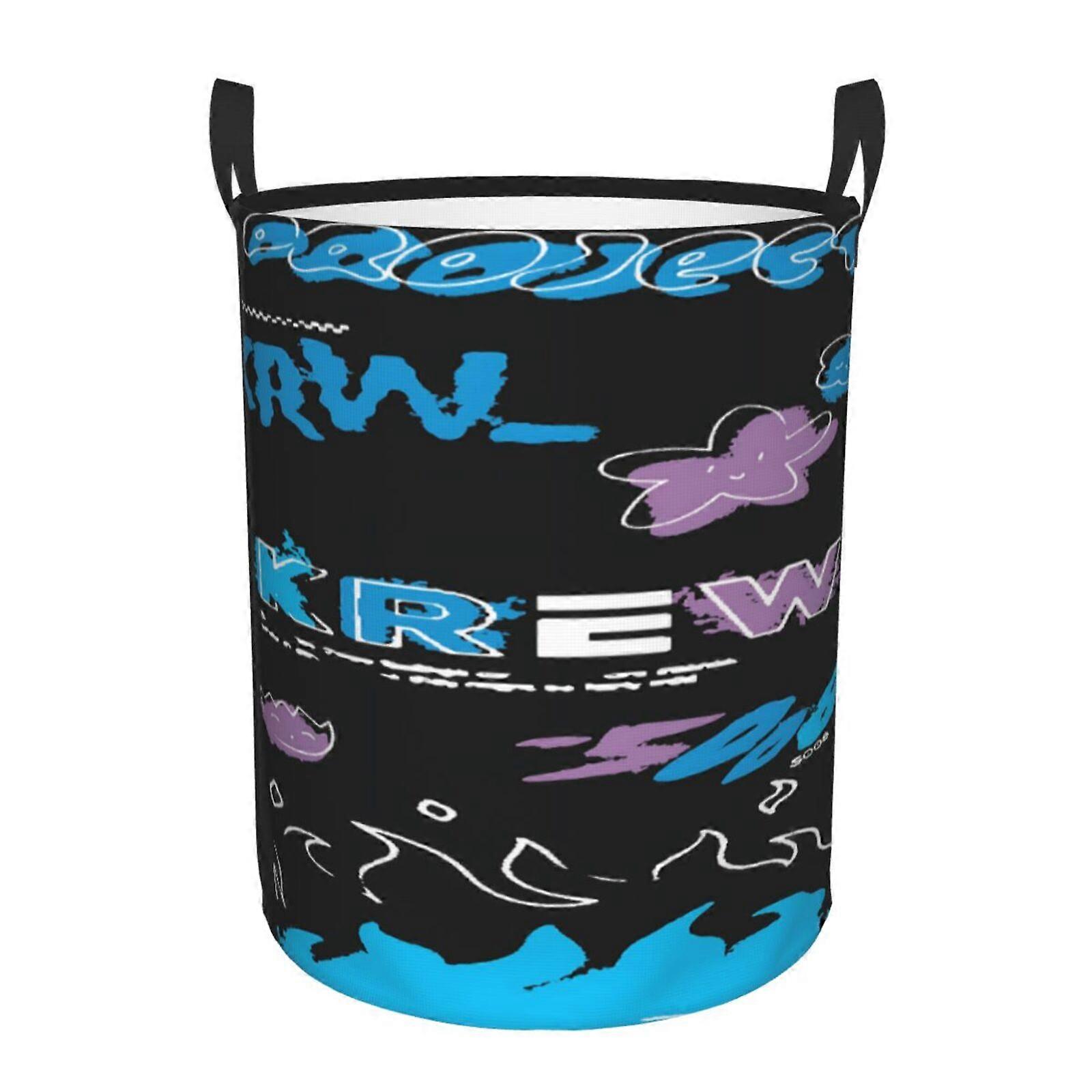 Itsfunneh Krew 3d Graphic Flame Laundry Basket Fire Flame Clothes Hamper Storage With Handle-SYS27606