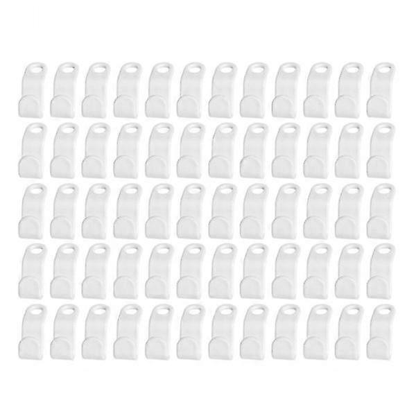 60x Hooks For Hangers - White White