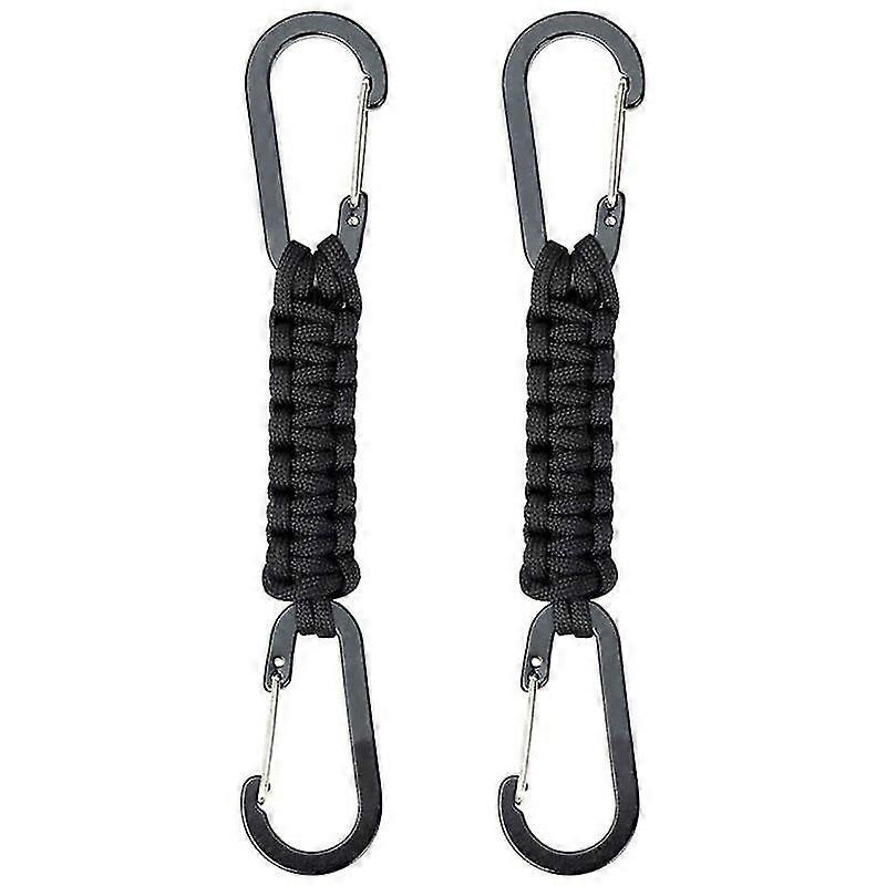 Braided Carabiner, Paracord With Carabiner, Braided Rope With Keychain And Carabiner, For Car Keys, Tactics, Climbing, Fishing And Hunting 2 Pieces