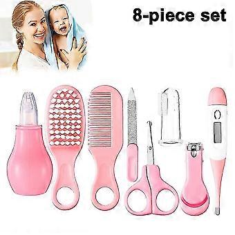 Baby Grooming Kit, 8 In 1 Baby Hair Brush/nail Clipper/nose Cleaner/finger Brush/nail Scissors/manicure Kit For Baby Care Keep Healthy And Clean(blue/