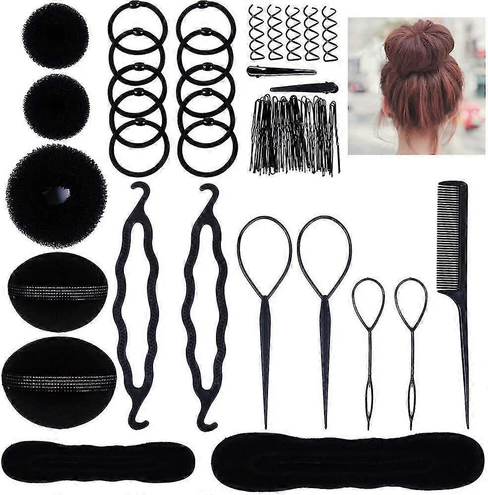 Hair Styling Accessory, Braiding Styling Hair Styling Tool Set Black
