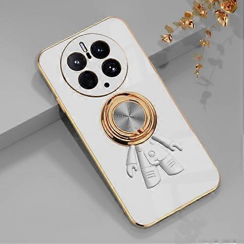 For Huawei Mate 50 Pro Plating Astronaut Ring Kickstand Phone Case
