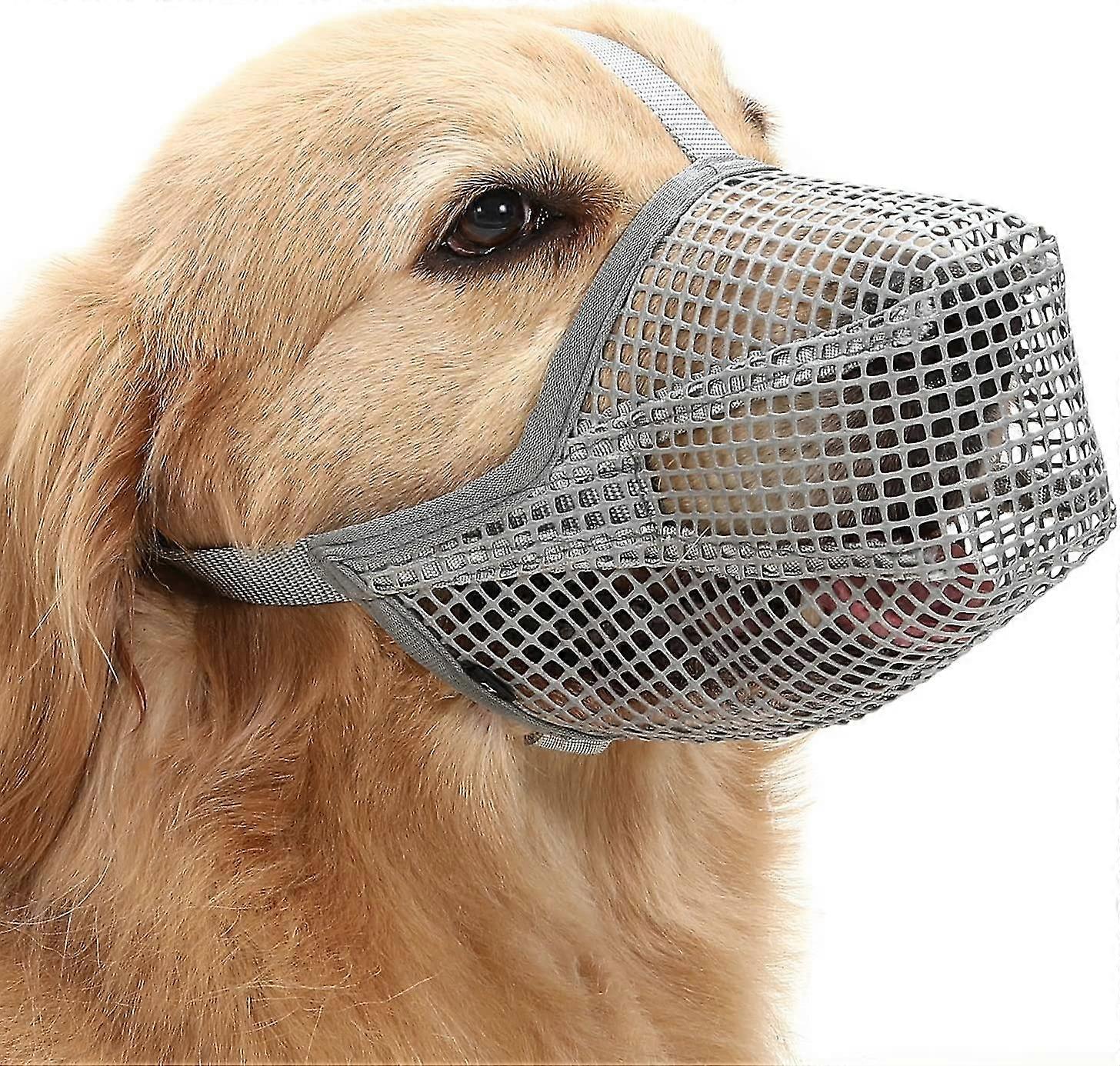Dog Muzzle With Adjustable Straps Soft Mesh Covered Muzzles For Small Medium Large Dogs