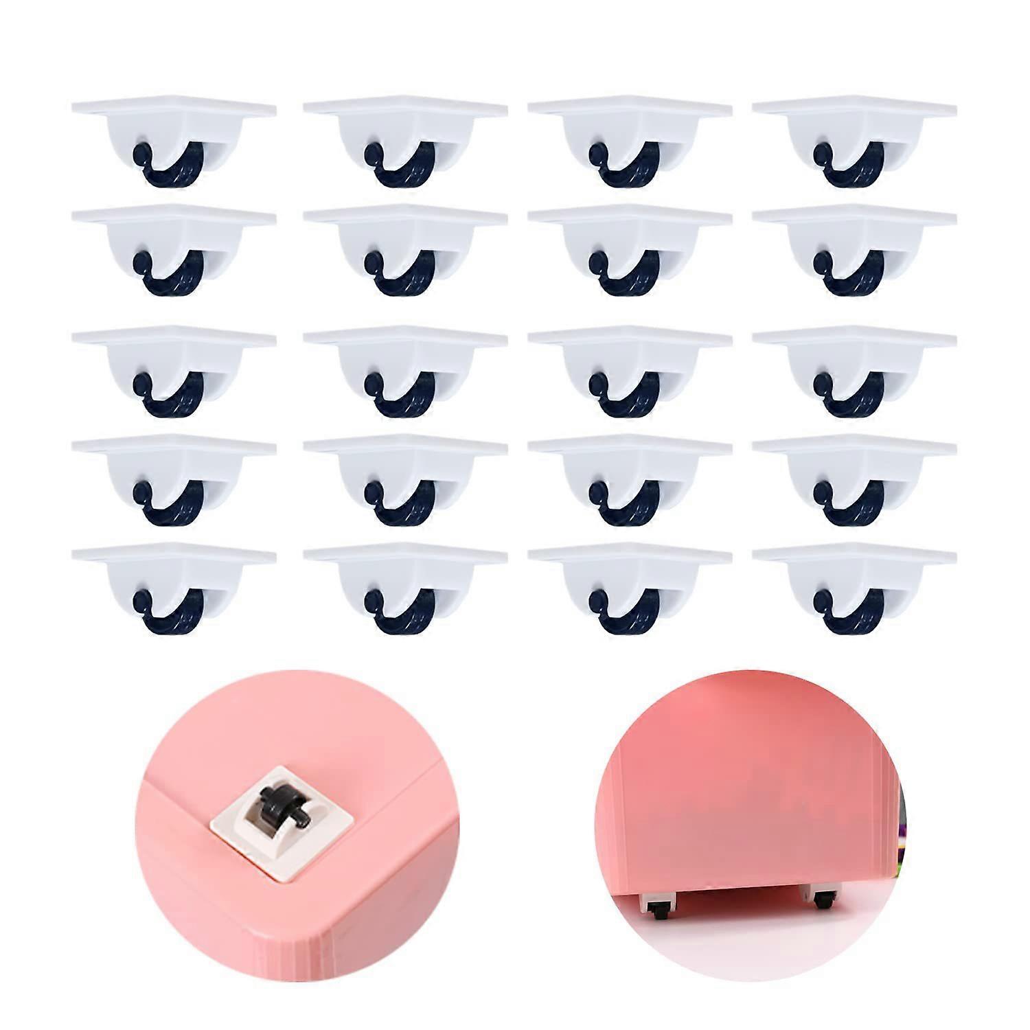 Self Adhesive Caster Wheels 20pack Universal Mini Wheels for Easy and Sturdy Supporting Moving Computer Towers Containers Storage Boxes Base PlatesSt
