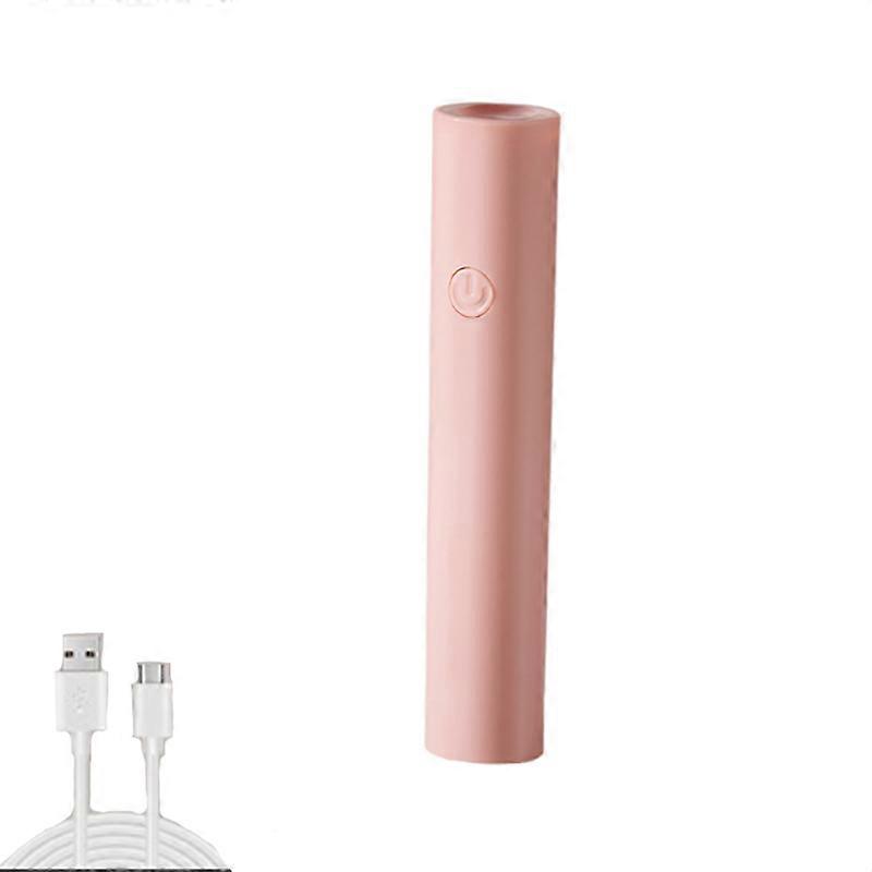 1pc Small portable nail art lamp, USB, timer,pink