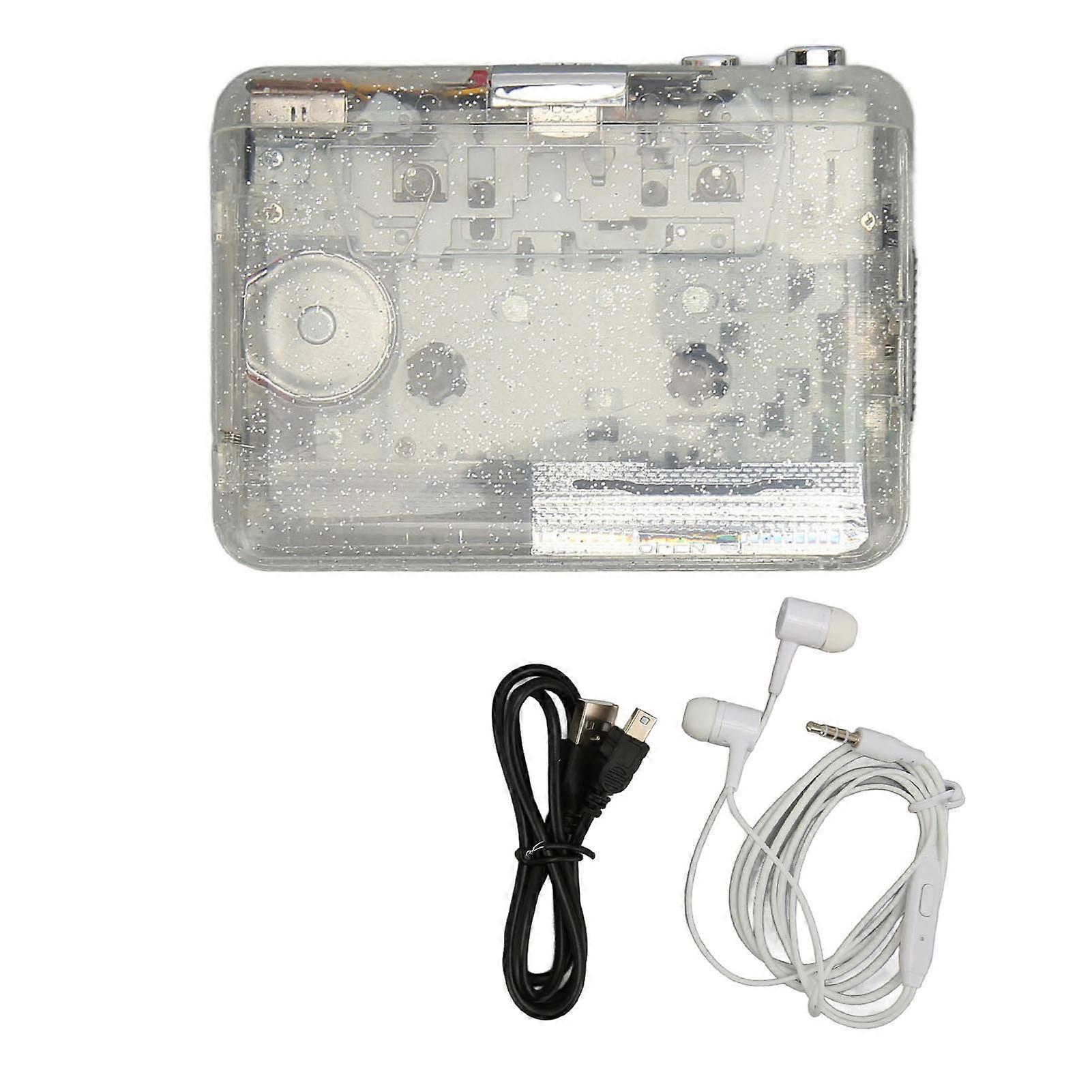 Cassette to MP3 Converter Multifunctional HiFi Stereo Sound Retro Innovative Transparent Case USB Portable Tape Player YEMMA