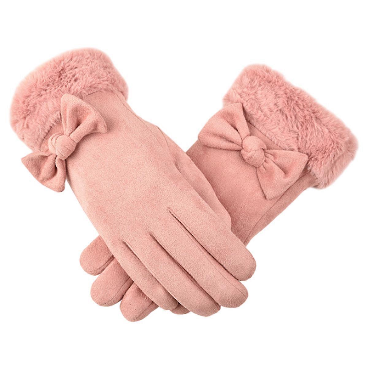 Women Winter Warm Gloves Touch Screen Phone Windproof Lined Thick Gloves