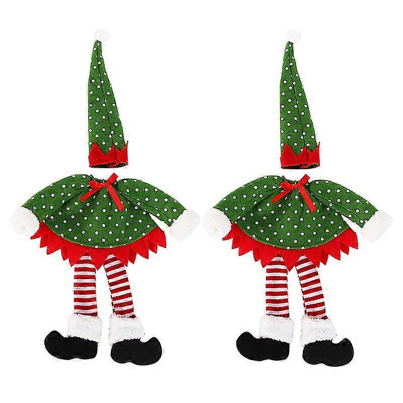 2pcs Christmas Wine Bottle Cover Spirit Wine Bag Decorative Creative For Party Decor Round Dot Style