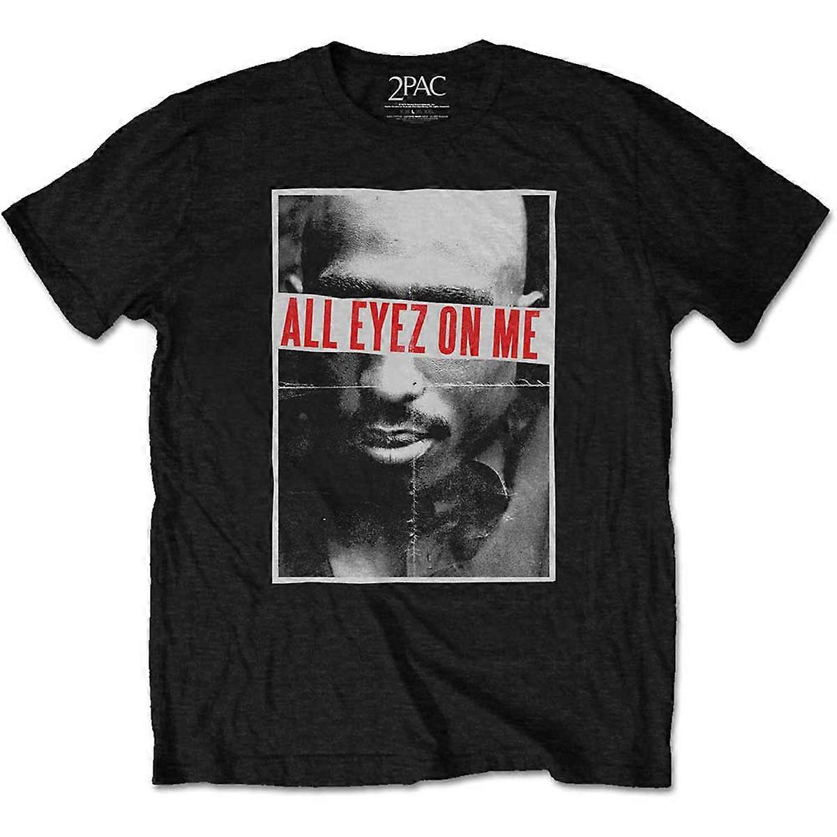 Tupac T Shirt 2Pac all Eyez Blu Homage Logo Ufficiale da Donna Boyfriend Fit Size S
