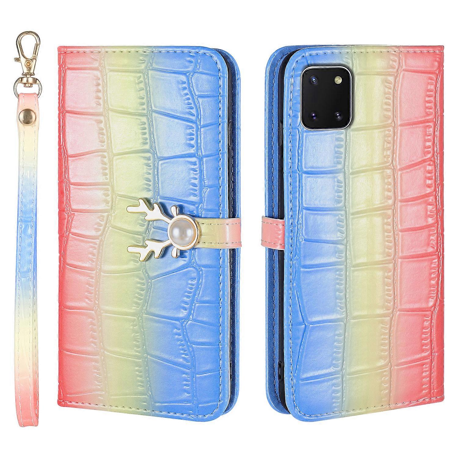 Elk Pattern Phone Case for Samsung Galaxy A81 with Card Holder, lanyard, PU Leather Material, Wallet Function, Corner Fall Protection