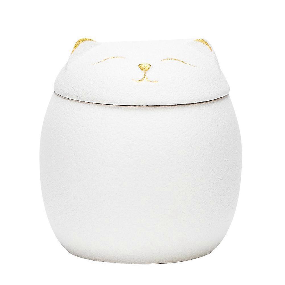 Cat Ceramic Tea Jar Kitchen Storage Jar Cartoon Cat Canister Mini Storage Jar