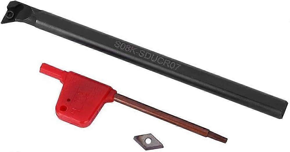 Lathe Tool Holder Set S08K-SDUCR07 DCMT0702 Blade Insert Lathe Boring Bar Set for Semi-Finishing Finishing1set