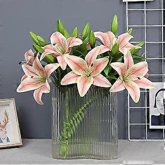 12 Fiori Gelsomino Artificiale Rosa - Bouquet Finti Per Decorazione Casa, Matrimoni O Ufficio, Stelo 74cm - Foto 9