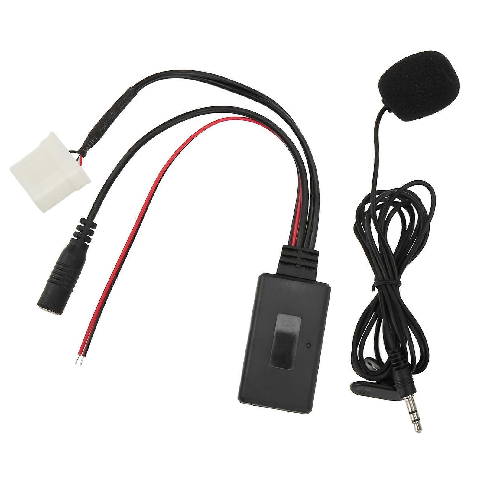 Bluetooth5.0 AUX IN Cable Adapter ISO Handsfree Microphone Replacement for Mazda MX5 2006 Onwards