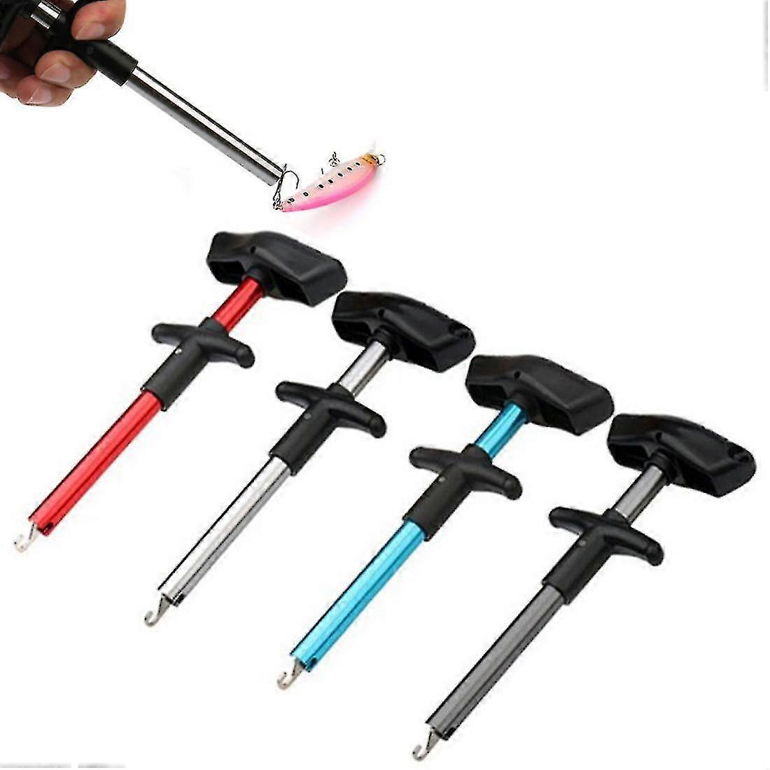 Portable Easy Fish Hook Remover T-handle Extractor Tackles Detacher Aluminum Alloy Hook Remover Spring Cord With Gold Buckle