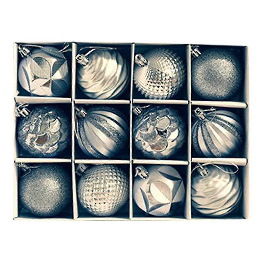 12 Pcs Ball Tree Pendant Decorations Shatterproof Ornaments Set