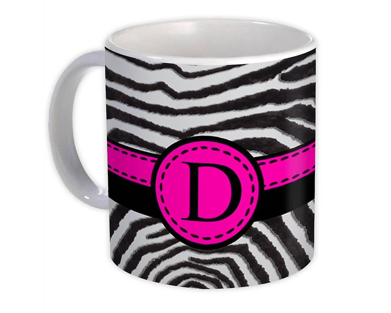 Gift Mug: Monogram Letter D Zebra