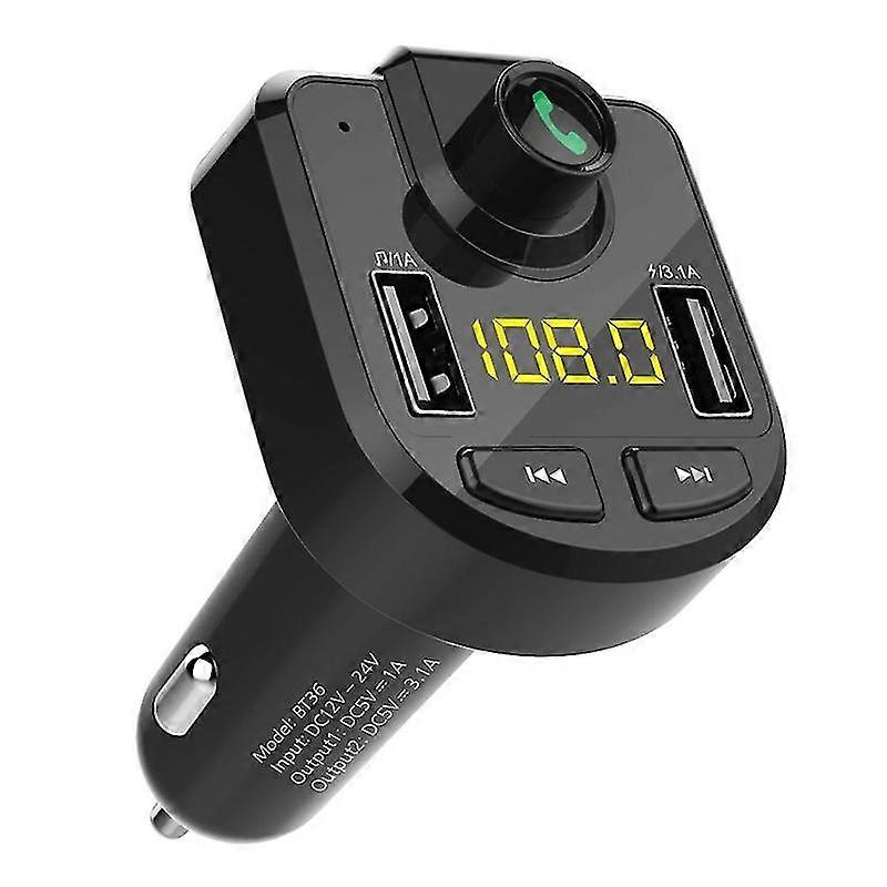 YH Bluetooth Cigarette Lighter Mp3 Fm Wireless Transmitter Dual Charger Handset Kit