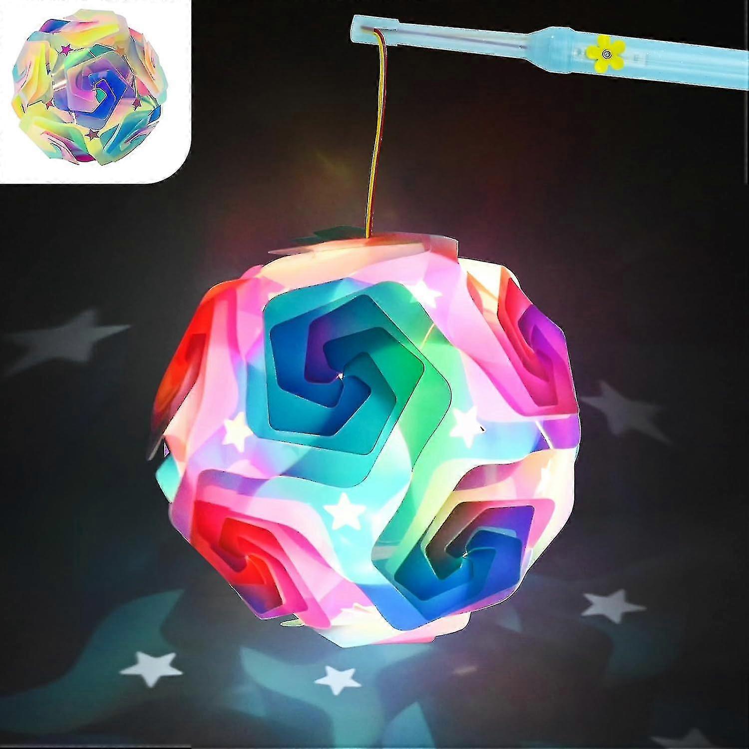 Lantern Craft Set, St Martin Lantern, Portable Lantern Led For Children, Lantern With Lantern Pole Self-made Lantern Set-AM