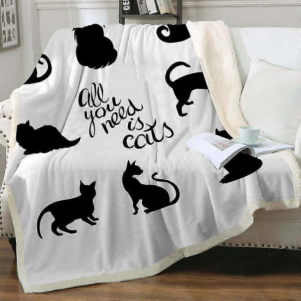 أبيض وأسود كل ما تحتاجه هو بطانية رمي القطط- JKLT516ids10904