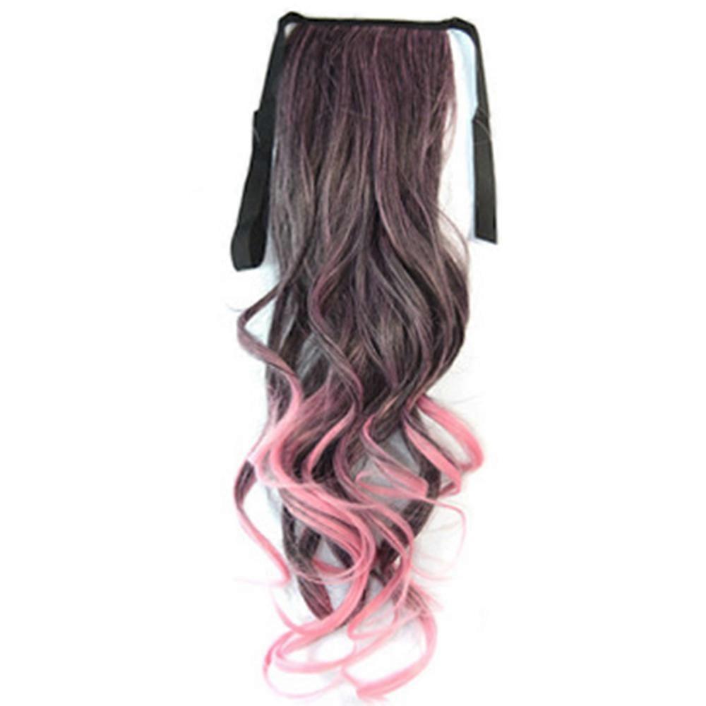 Gradient Ramp Horsetail Lace-up Curled Wig
