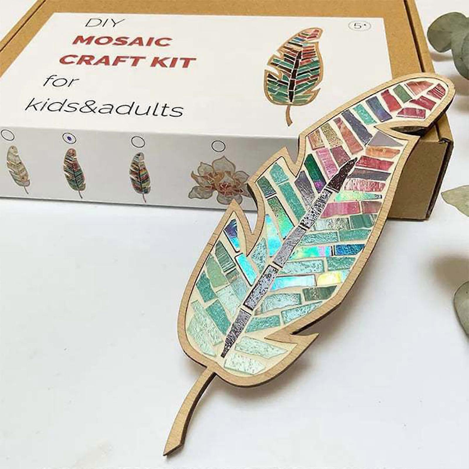 DIY Mosaic Kit for Kids, Bright Feather DIY Mosaic Kit for Adults, Fantasy Feather Feather Gift for Valentine's DayGirlfriend