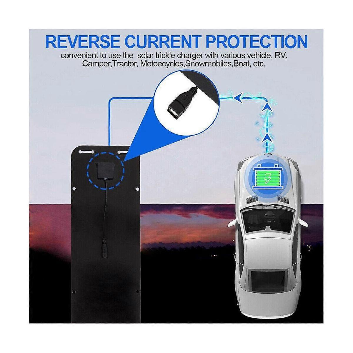 12V 30W Portable Solar Panel Car Boat Power Solar Panel Battery Charger Maintainer for Car Motorcyc