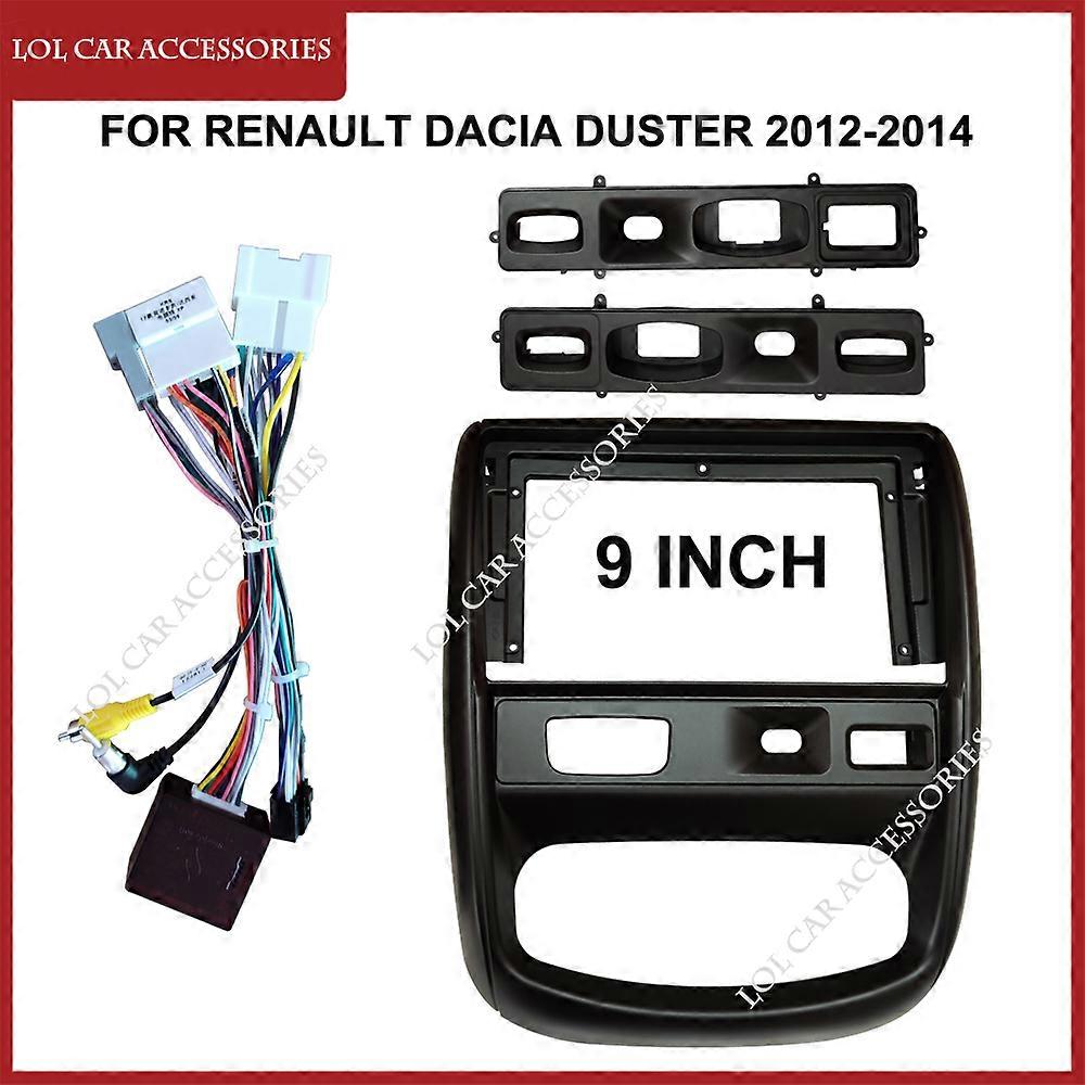 9 Inch Fascia For RENAULT Dacia Duster 2012-2014 Car Radio Stereo GPS MP5 Android Player 2Din Head Unit Panel Dash Install Frame