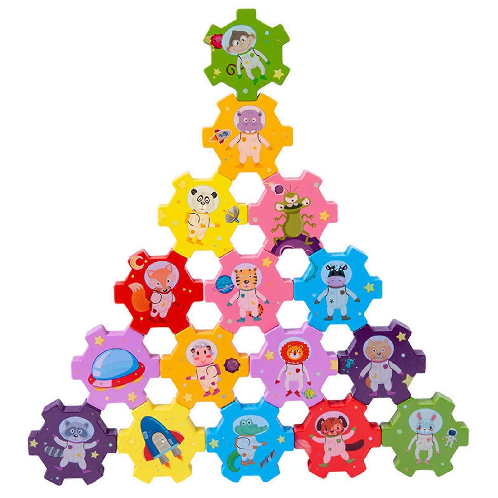 Developmental Stacking Toy Wooden Board Game Color Sorter Toy Preschool Favor
