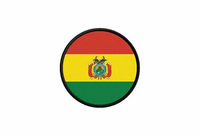 Patch ecusson Bolivian flag printed thermosticker round round