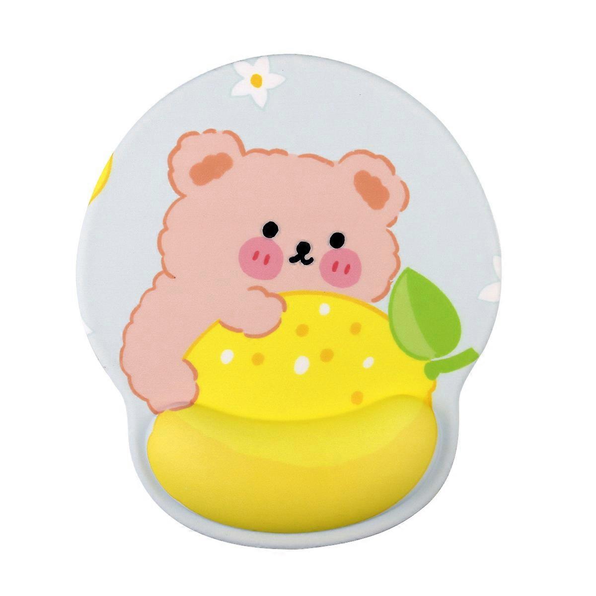 Lemon Bear-Mousepad with Cushion-Wrist Rest Gaming-Mousepad wrist rest-Comfort with wrist rest Ergonomic -PC laptop Notebook- Silicone mouse pad Creat