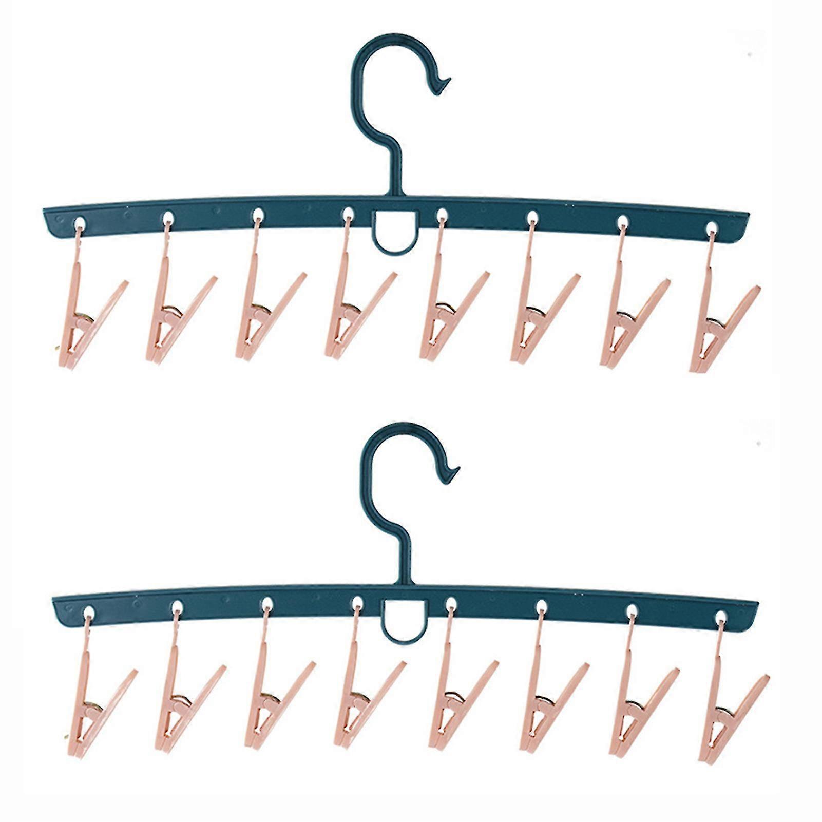 Plastic Straight Rod Multi-head Windproof Clip Drying Underwear Socks Hanger