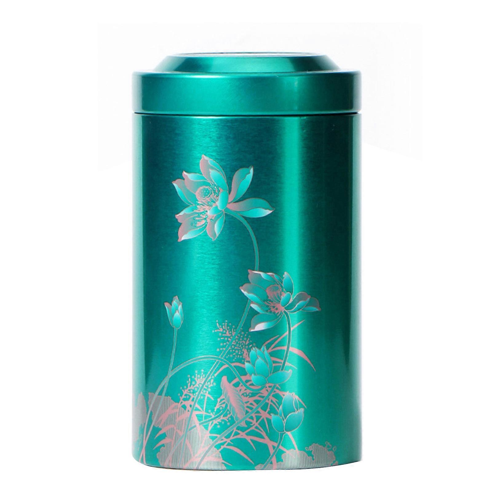 Kitchen Canisters for Tea Coffee Sugar Storage with Auspicious Lotus Pattern