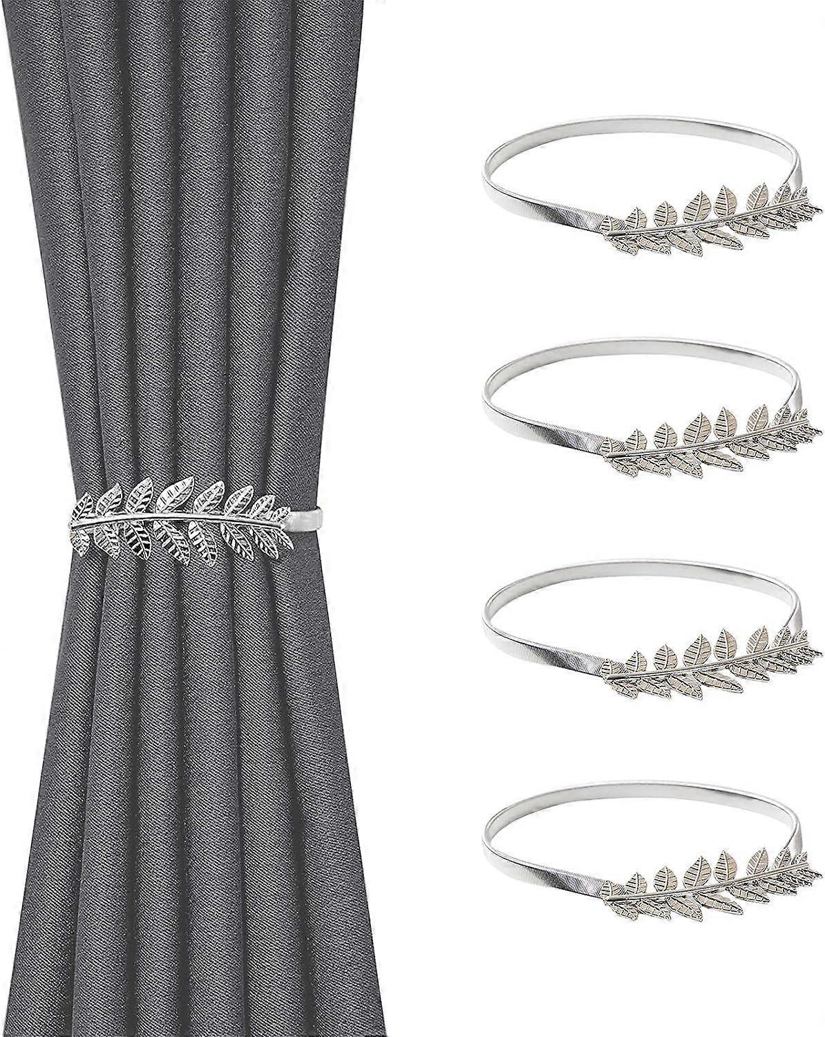 Curtain Tiebacks, Set of 4 Curtain Tiebacks, Simple and Modern Metal Flexible Curtain Holders