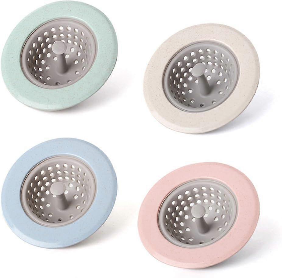 Heytea 4 PCS Silicone Kitchen Sink Strainer,Large Wide Rim 4.5" Diameter
